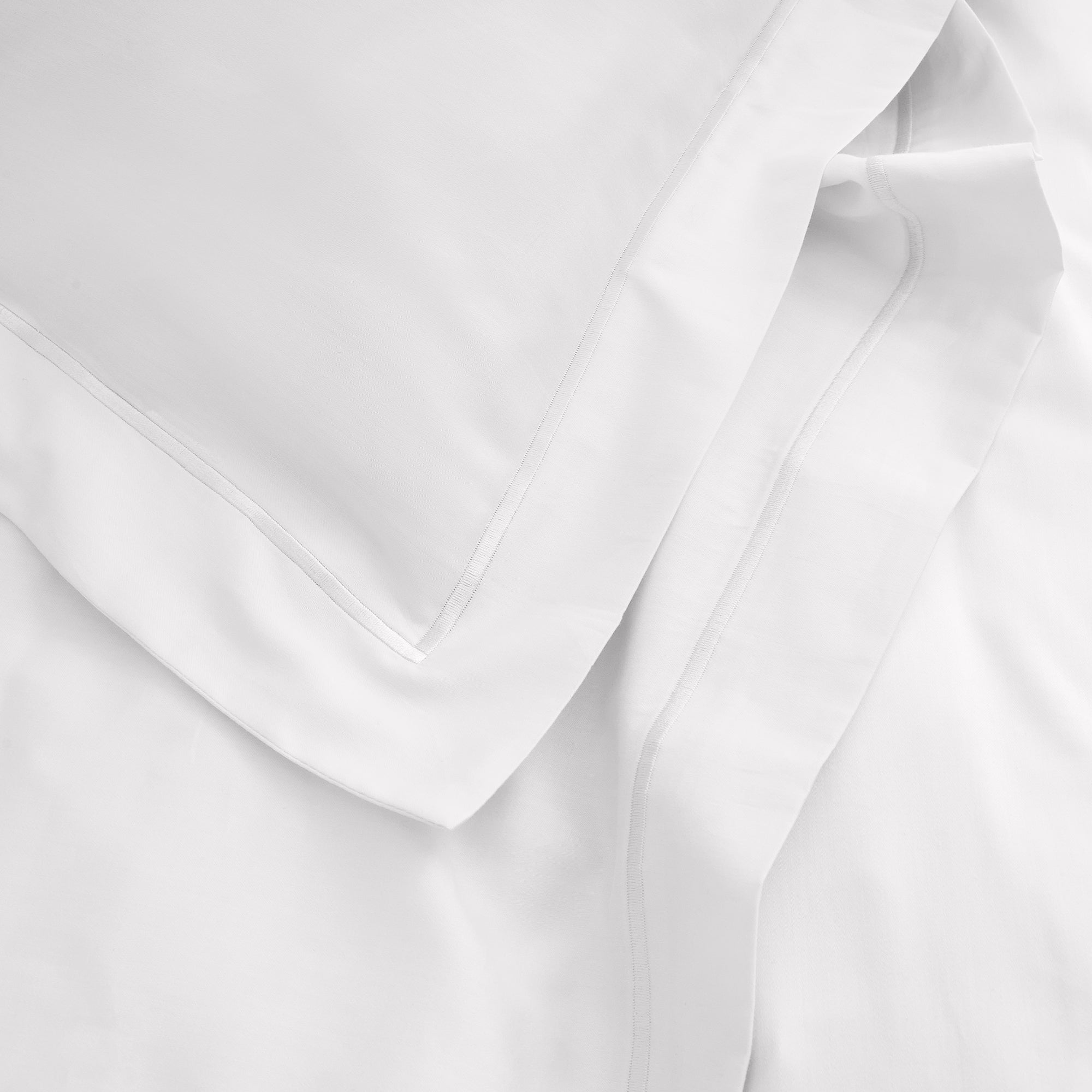 “Prestige” Flat Sheet - Cotton Satin - White