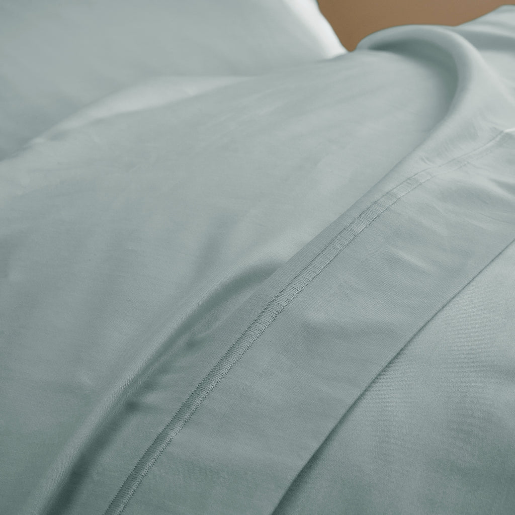 “Prestige” Flat Sheet - Cotton Satin - Celadon