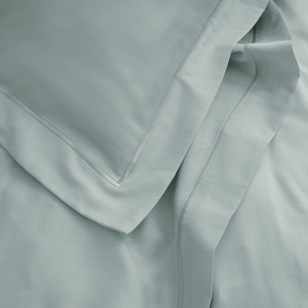 “Prestige” Flat Sheet - Cotton Satin - Celadon