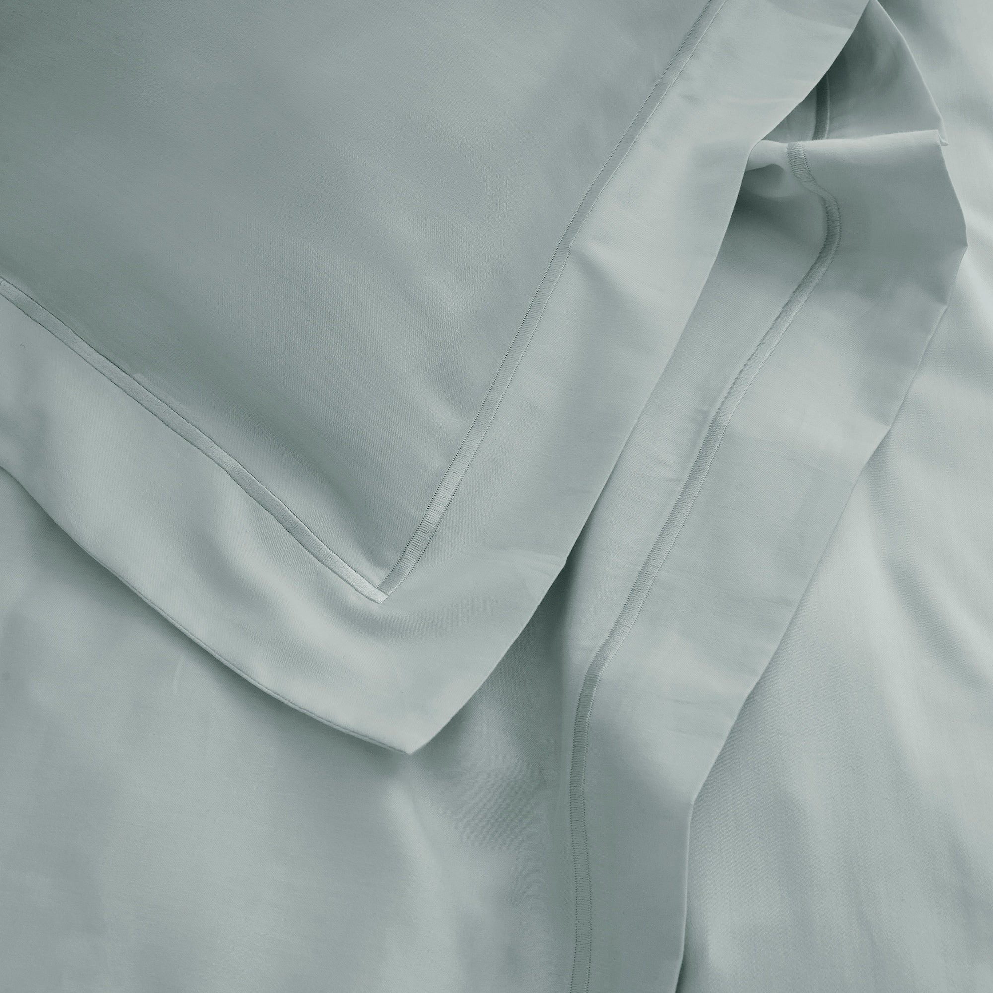 “Prestige” Flat Sheet - Cotton Satin - Celadon