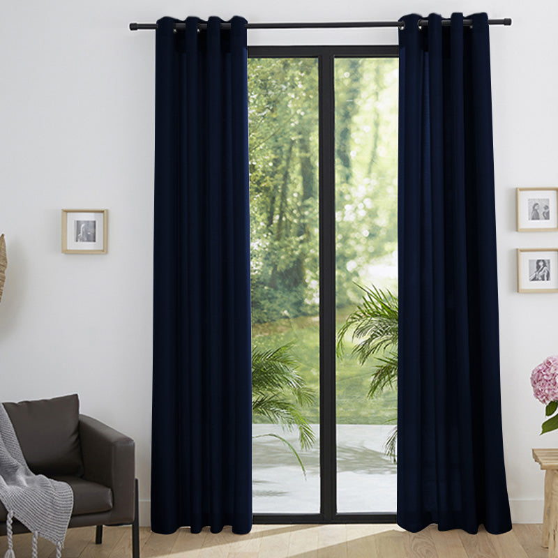 Cortinas - Efecto Lino - Azul Medianoche