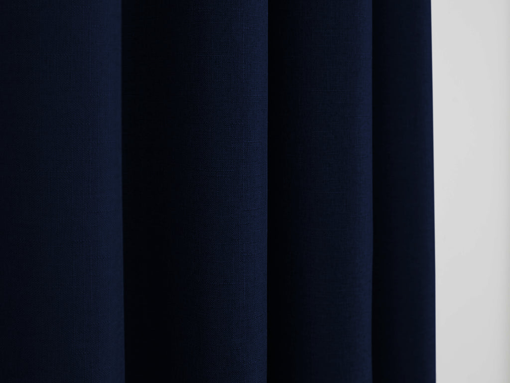 Cortinas - Efecto Lino - Azul Medianoche