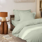 Housse De Couette - 100% Percale Coton - Vert D'Eau