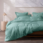Housse De Couette - 100% Percale Coton - Celadon