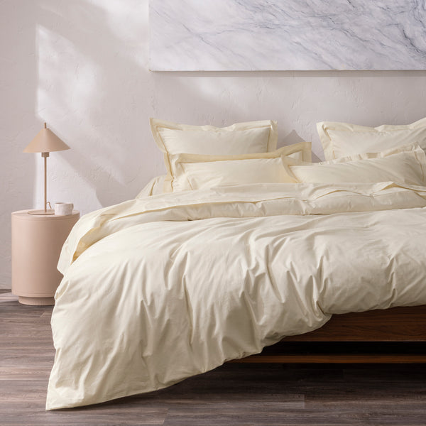 Housse De Couette - 100% Percale Coton - Ivoire