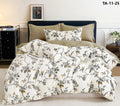 "Double-Faced Print" Duvet Set + 2 Pillowcases - 100% Pure Cotton Percale - Shadow Bloom