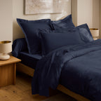 Housse De Couette "Prestige" - Satin De Coton - Bleu Velours