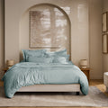 “Prestige” Duvet Cover - Cotton Satin - Celadon