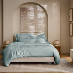 “Prestige” Duvet Cover - Cotton Satin - Celadon