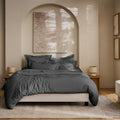 “Prestige” Duvet Cover - Cotton Sateen - Graphite