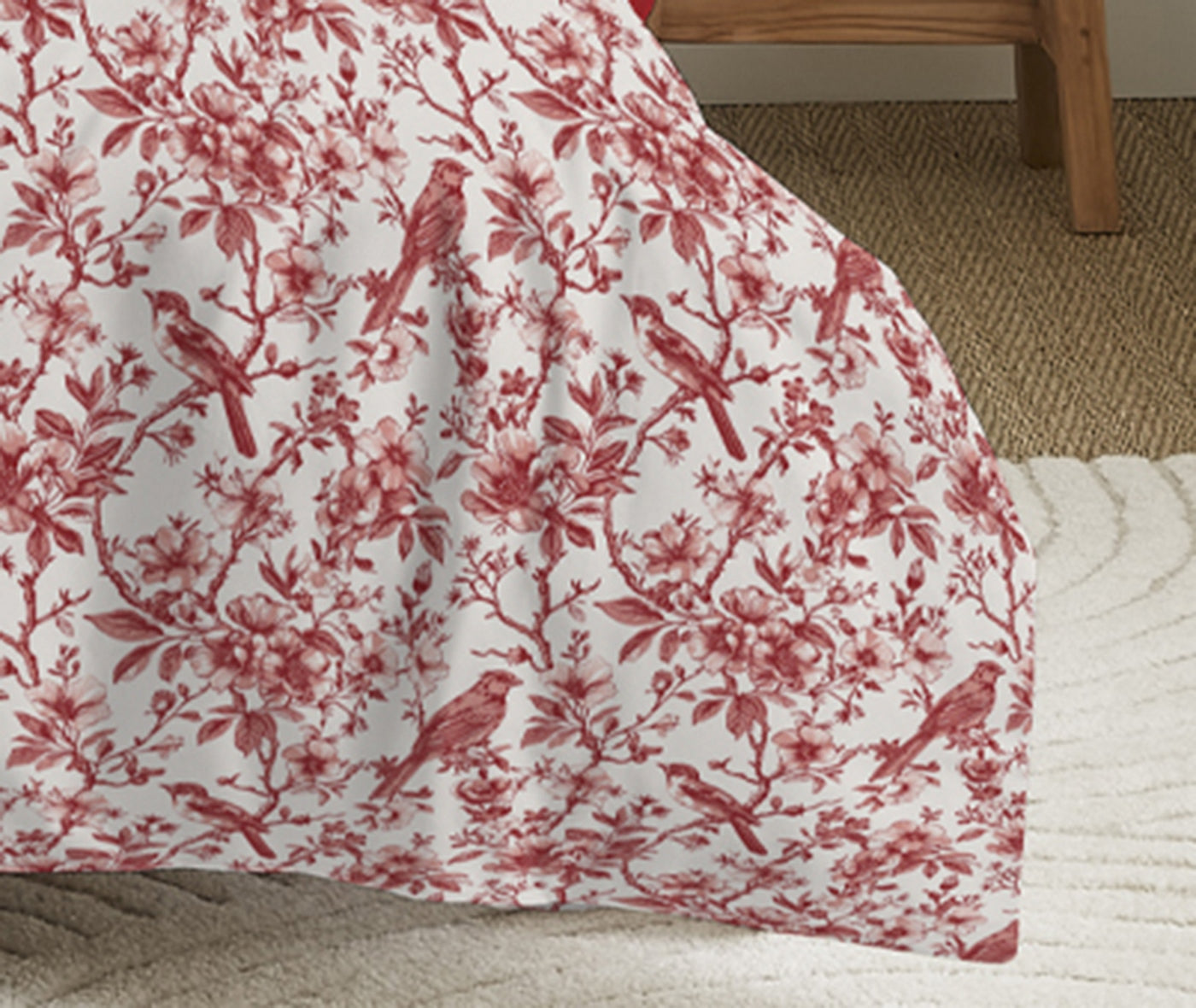 Pack Complet Imprimé (Housse De Couette + Taie(s) + Drap Housse) - 100% Coton 57 Fils - Berangere Rouge