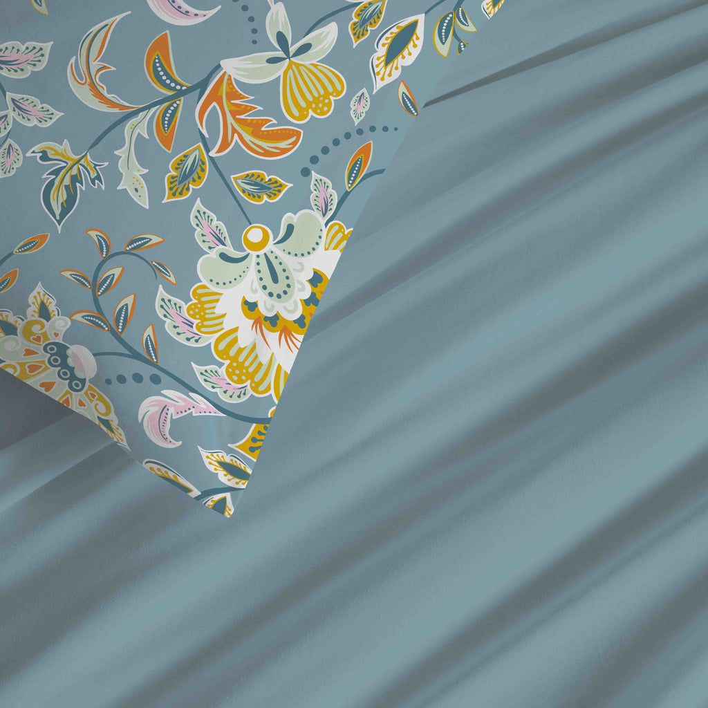 Pack Housse De Couette - 100% Coton - Bergame Turquoise