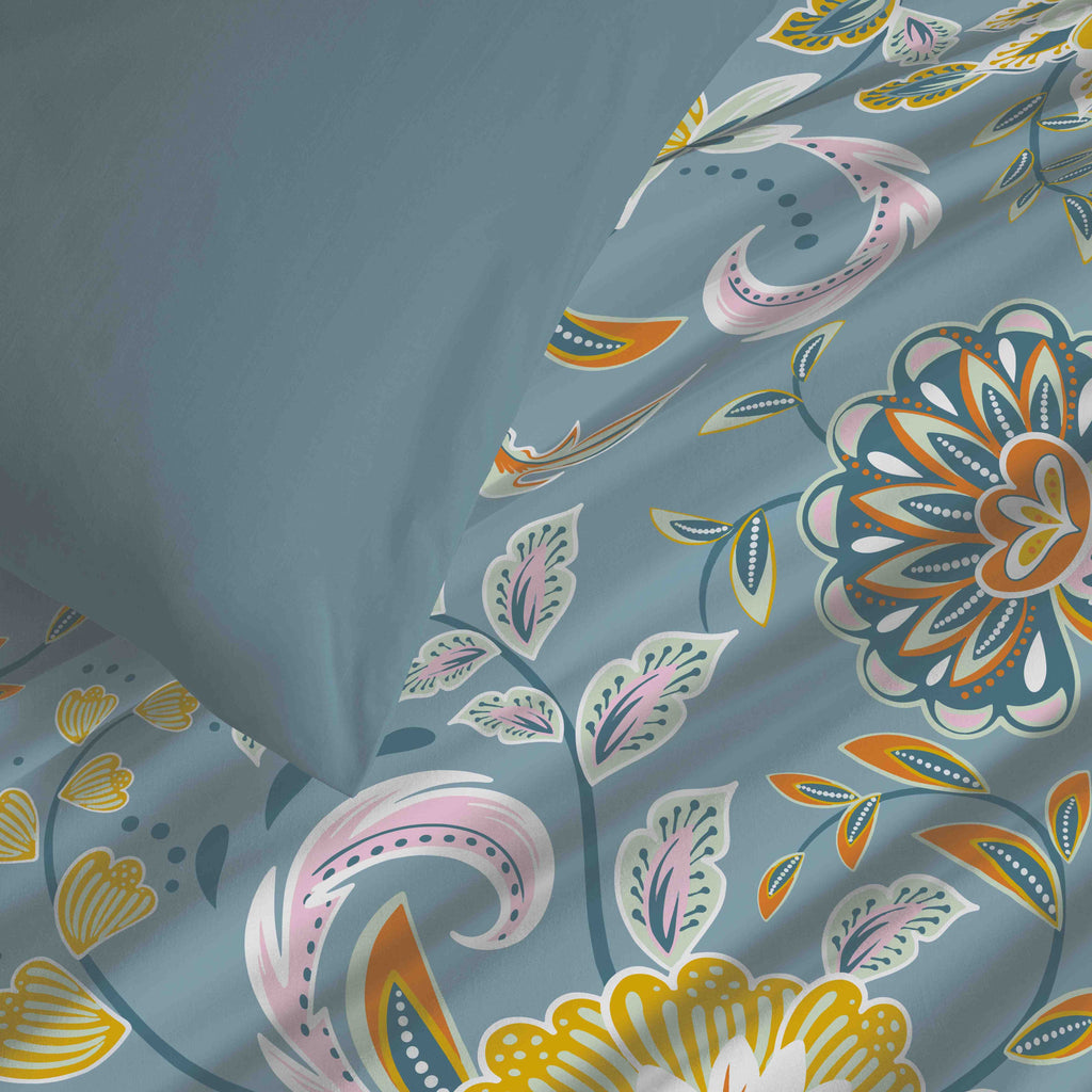 Pack Housse De Couette - 100% Coton - Bergame Turquoise