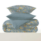 Pack Housse De Couette - 100% Coton - Bergame Turquoise