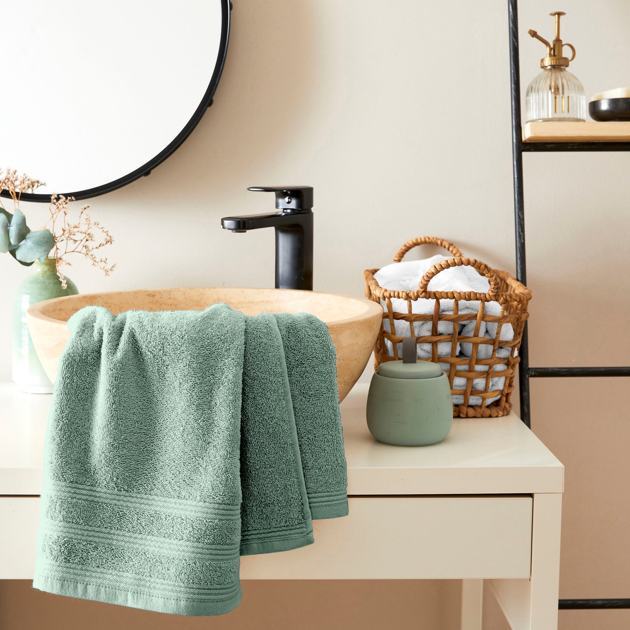 "Spa" Hand Towel - 100% Cotton - Mint