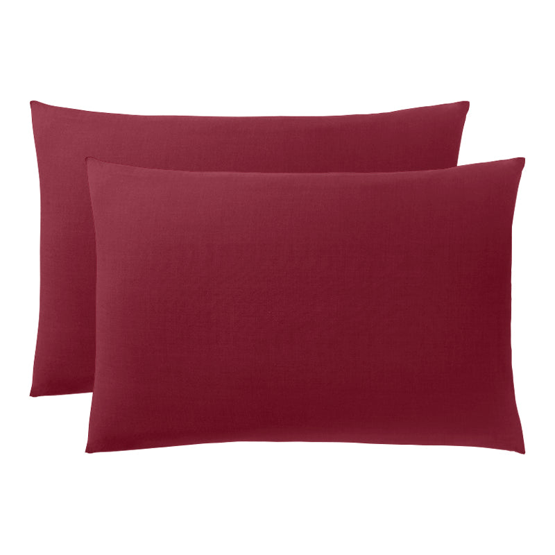 Funda de Almohada - 100% Algodón - Granate