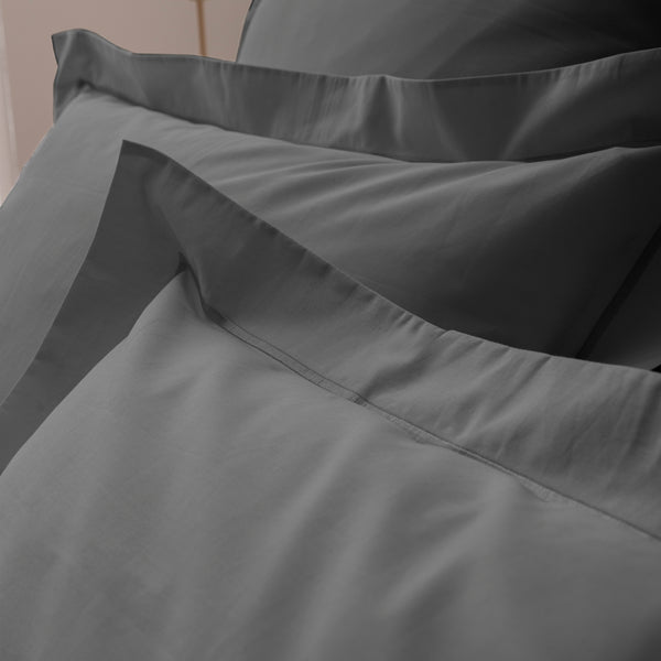 Taie D'Oreiller - 100% Percale Coton - Ardoise