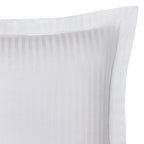 Taie D'Oreiller "Prestige" - 100% Satin De Coton Peigné Avec Fines Rayures - Blanc