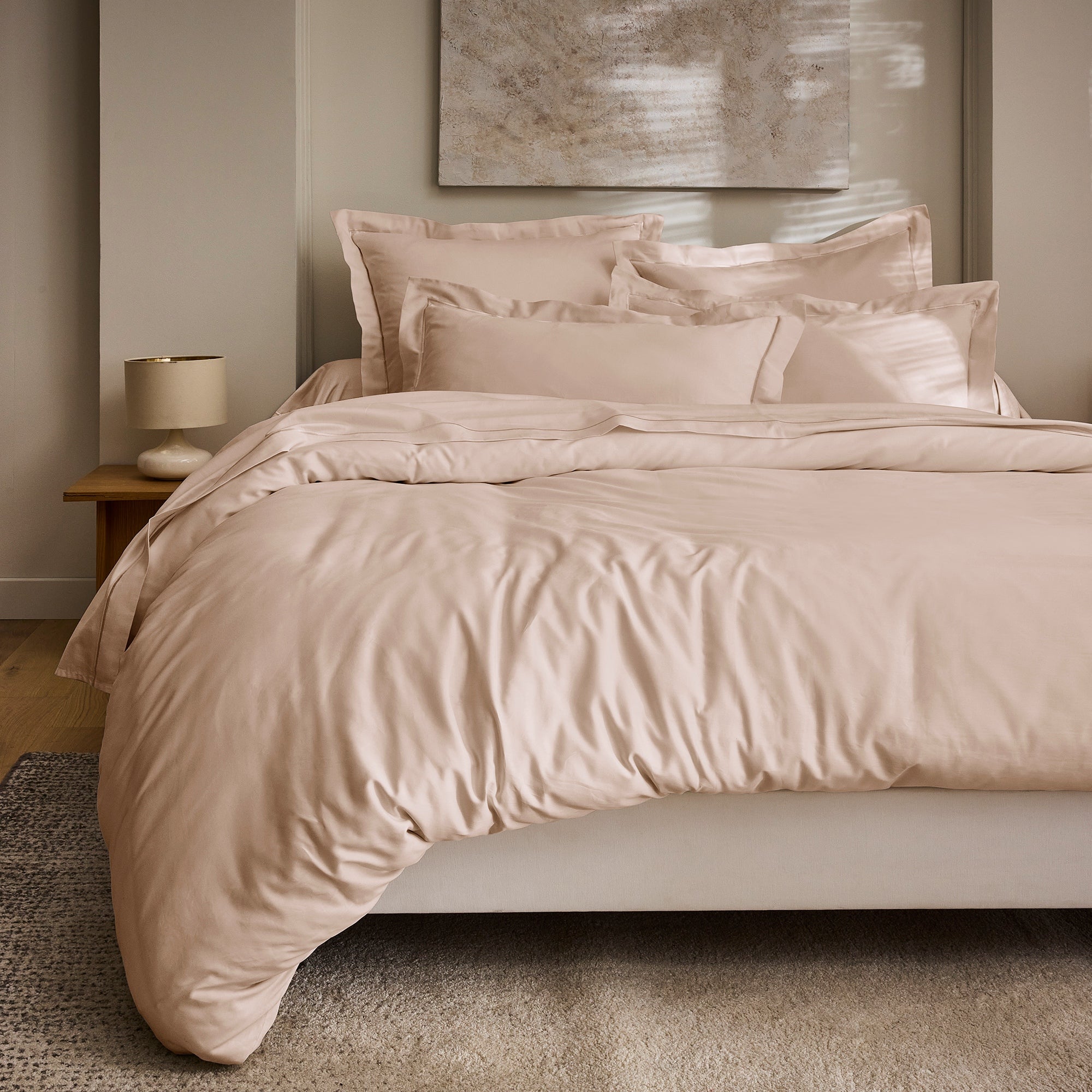 “Prestige” Pillowcase – Cotton Satin – Blush Pink