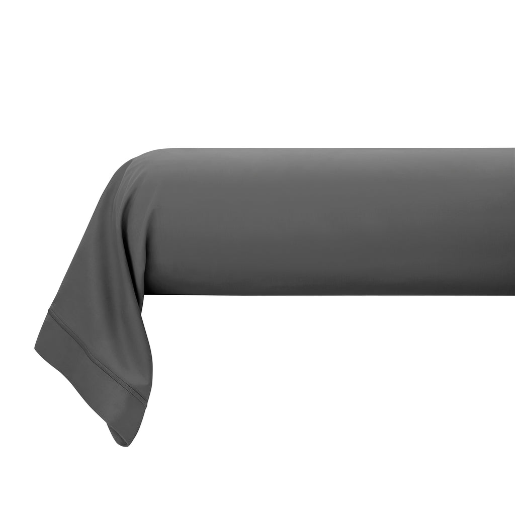 “Prestige” Bolster Case - Cotton Satin - Graphite