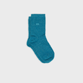 Chaussettes Pailletées En Coton Peigné Unies - Bleu Canard