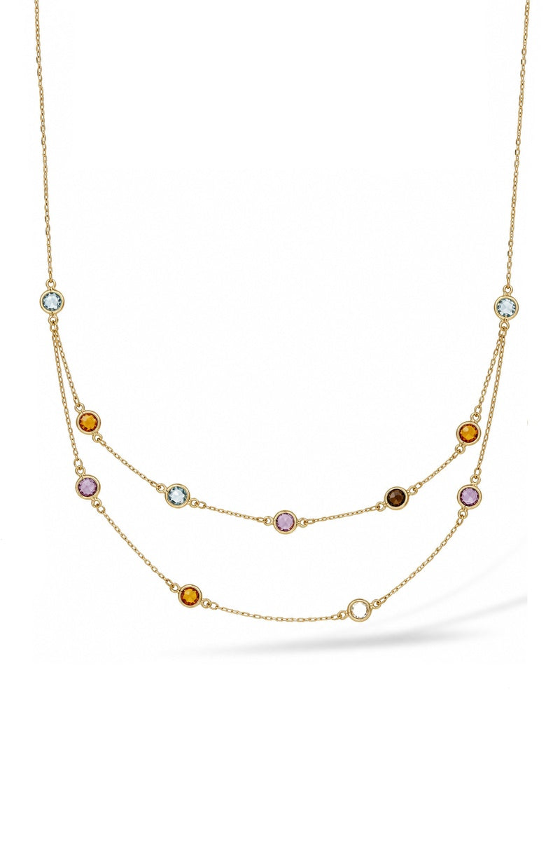 Naszyjnik "Colormix" 3,01 ct/11 Żółte Złoto Próby 375/1000
