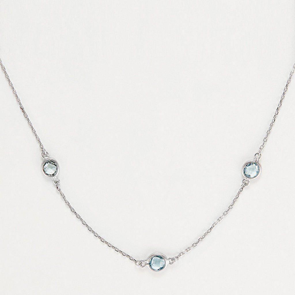 "Colors" Topaz Necklace 3.15/9 - 375/1000 White Gold