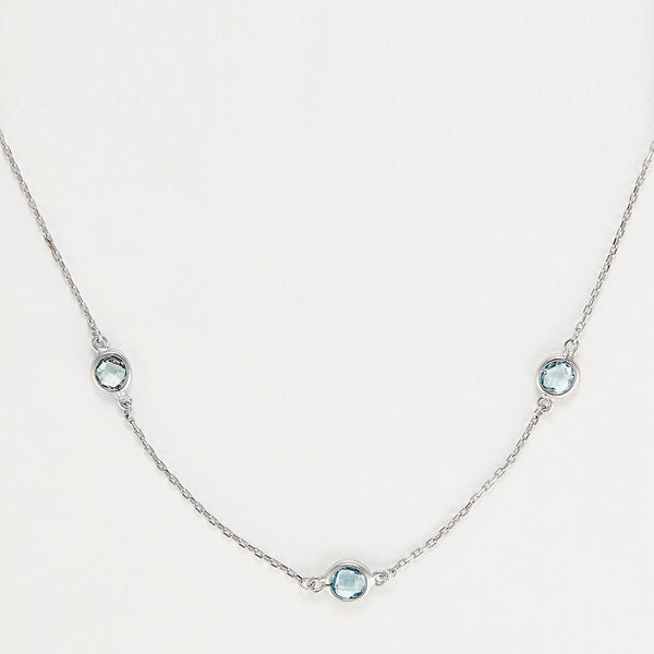 Collier "Colors" Topaze 3,15/9 - Or Blanc 375/1000