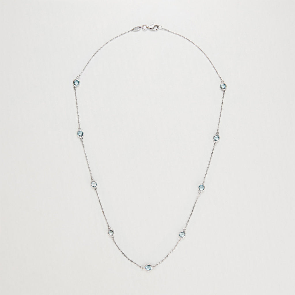 "Colors" Topaz Necklace 3.15/9 - 375/1000 White Gold