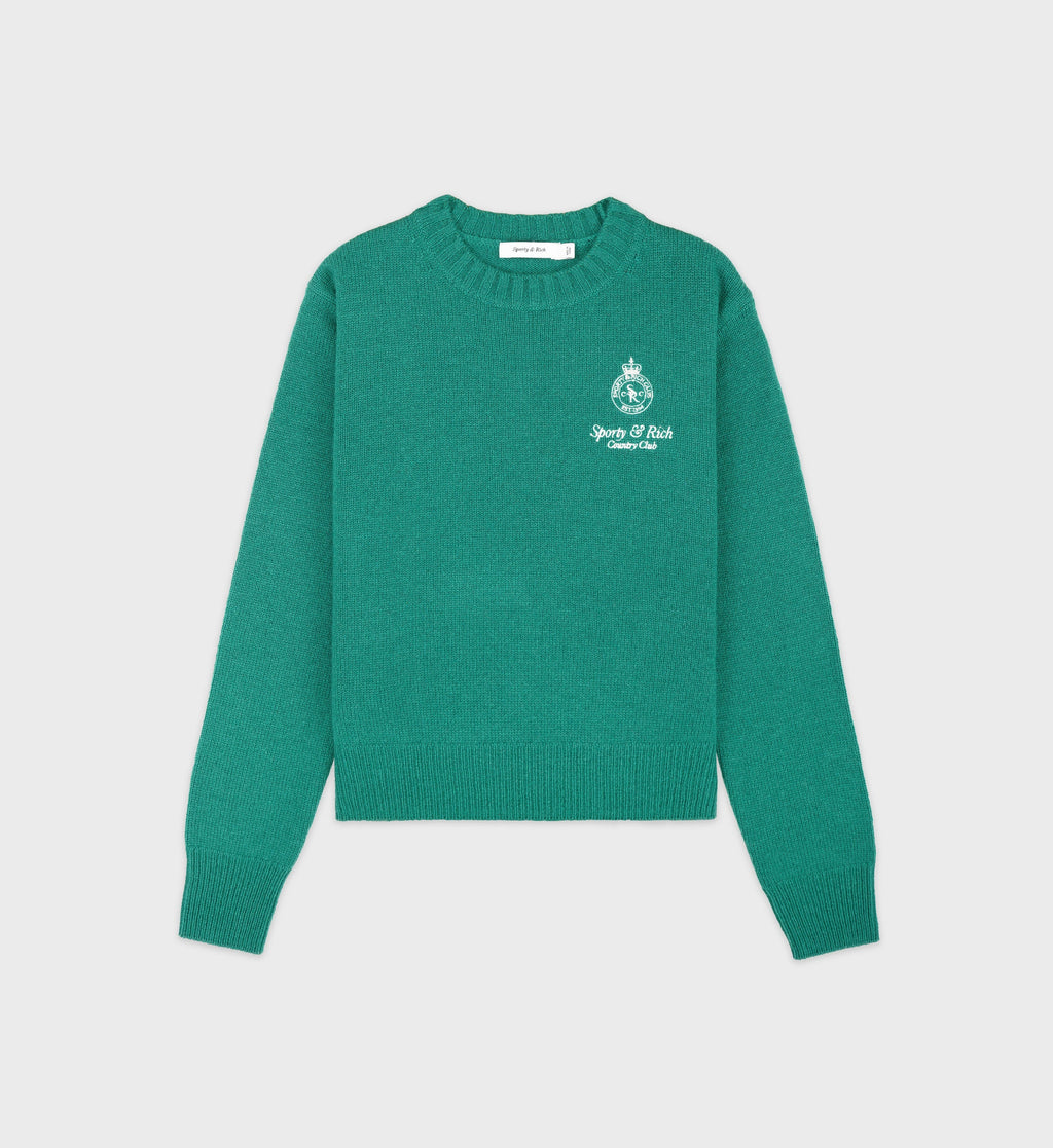 Pull Col Rond Crown Cashmere - Green - Femme