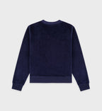 Crown Velour V-Neck Sweatshirt - Navy/Cream - Women