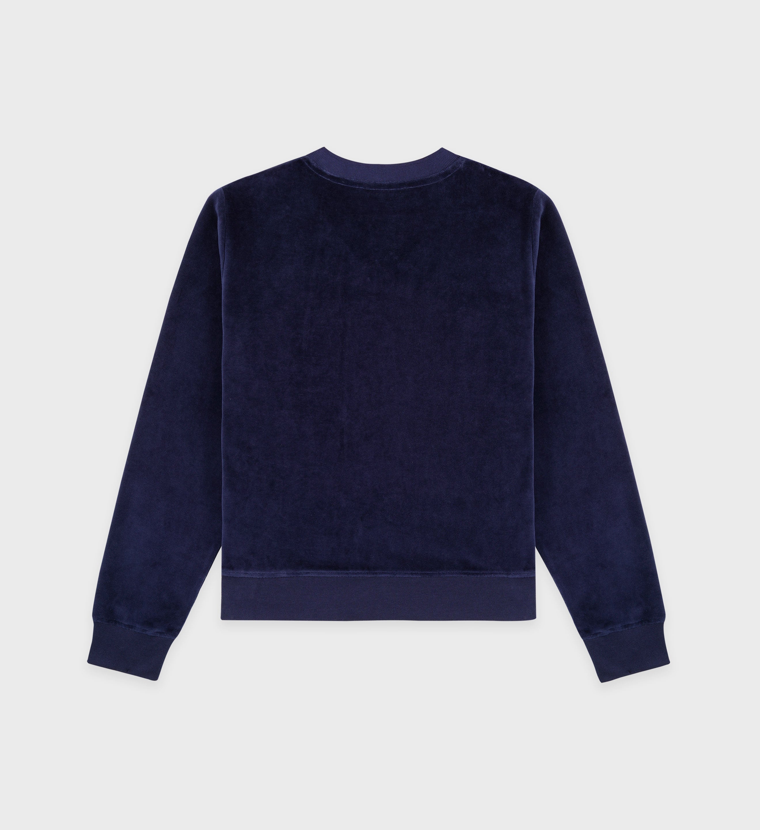 Crown Velour V-Neck Sweatshirt - Navy/Cream - Women