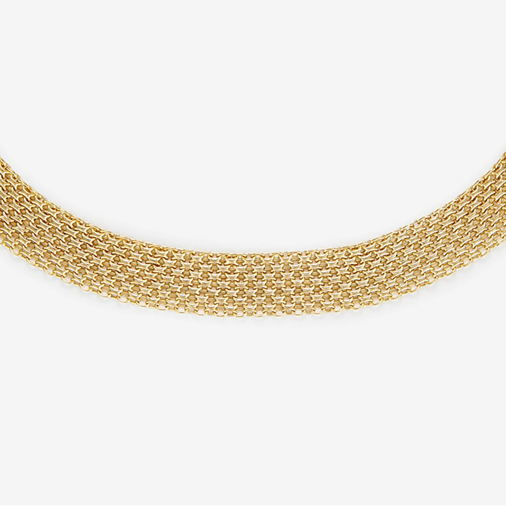 "Calera Mesh" Necklace with Buoy Clasp - 375/1000 Yellow Gold