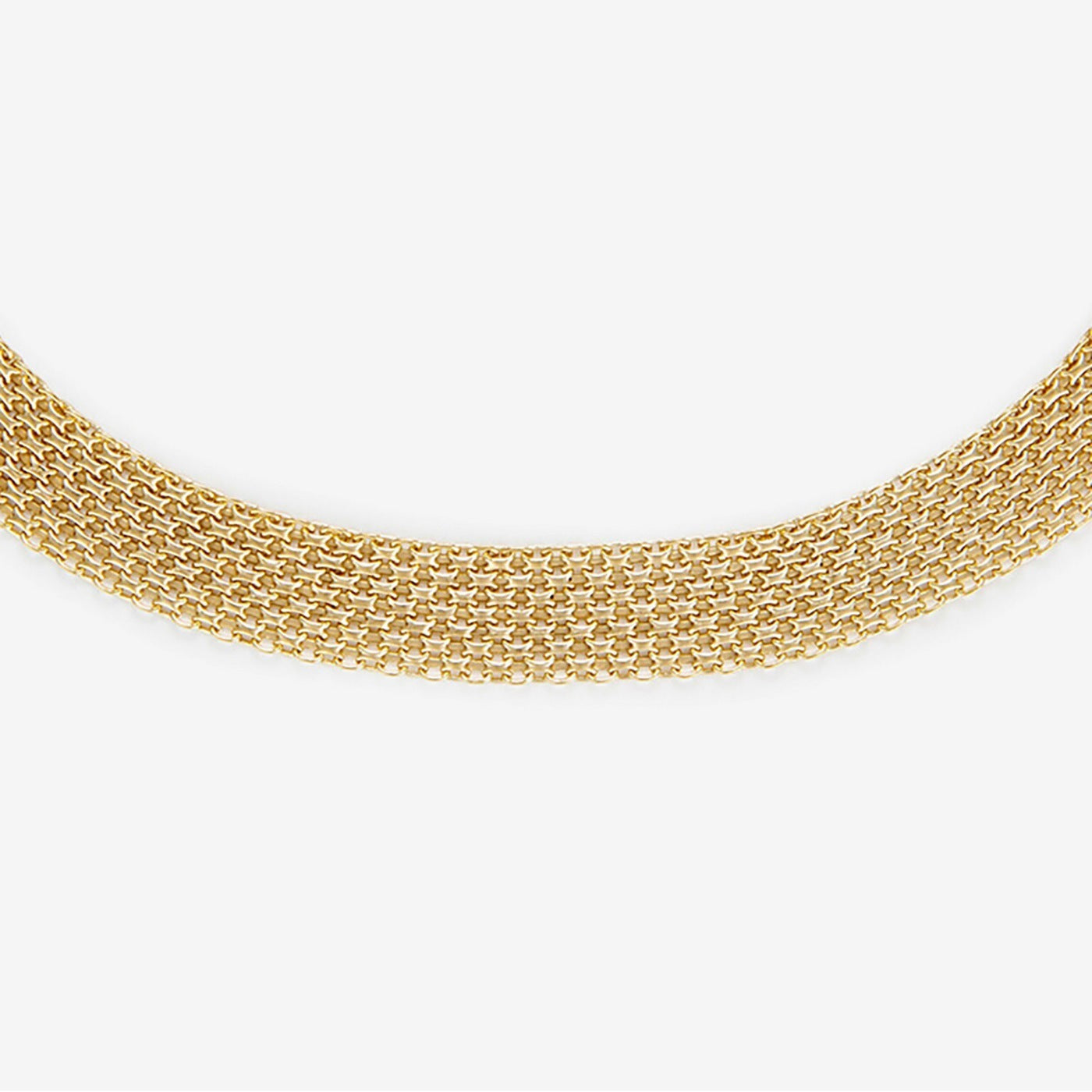 "Calera Mesh" Necklace with Buoy Clasp - 375/1000 Yellow Gold