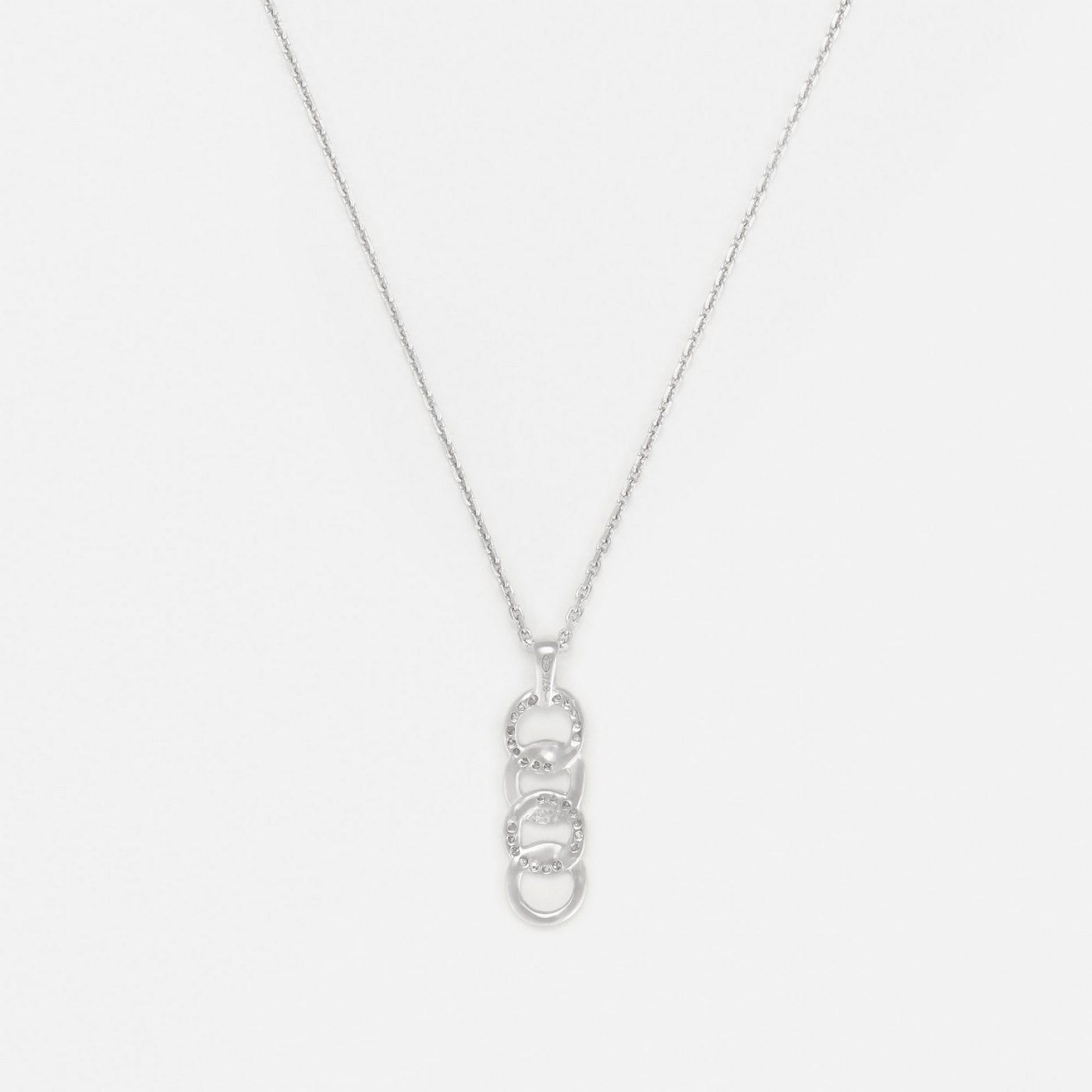 Collar "Rodas Entrelazadas" D0.05/28 - Oro Blanco 375/1000