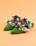 Bailarina Baba de ante verde y organza multicolor