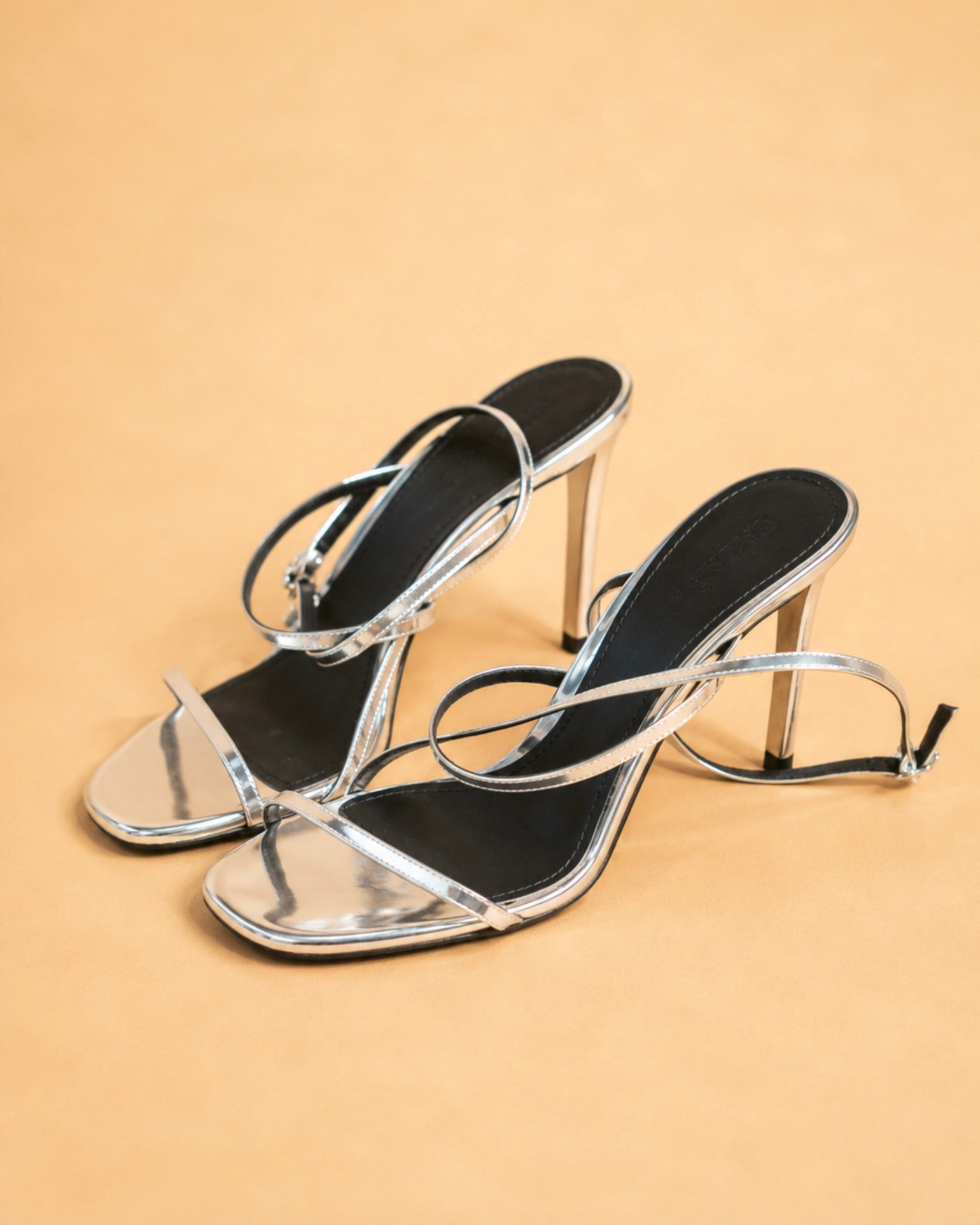 Aria In Silver Mirrored Leather