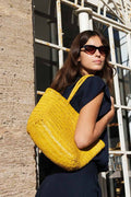 Delhi Medium Tote Bag - Lemon Yellow
