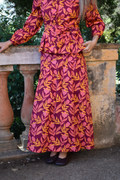 Beth Flowers Skirt Burgundy