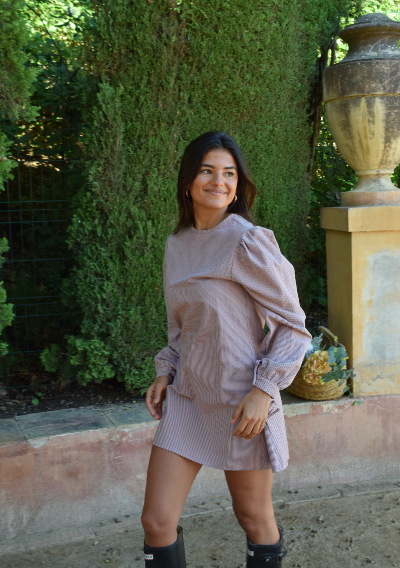 Robe Elisa Vichy Bordeaux