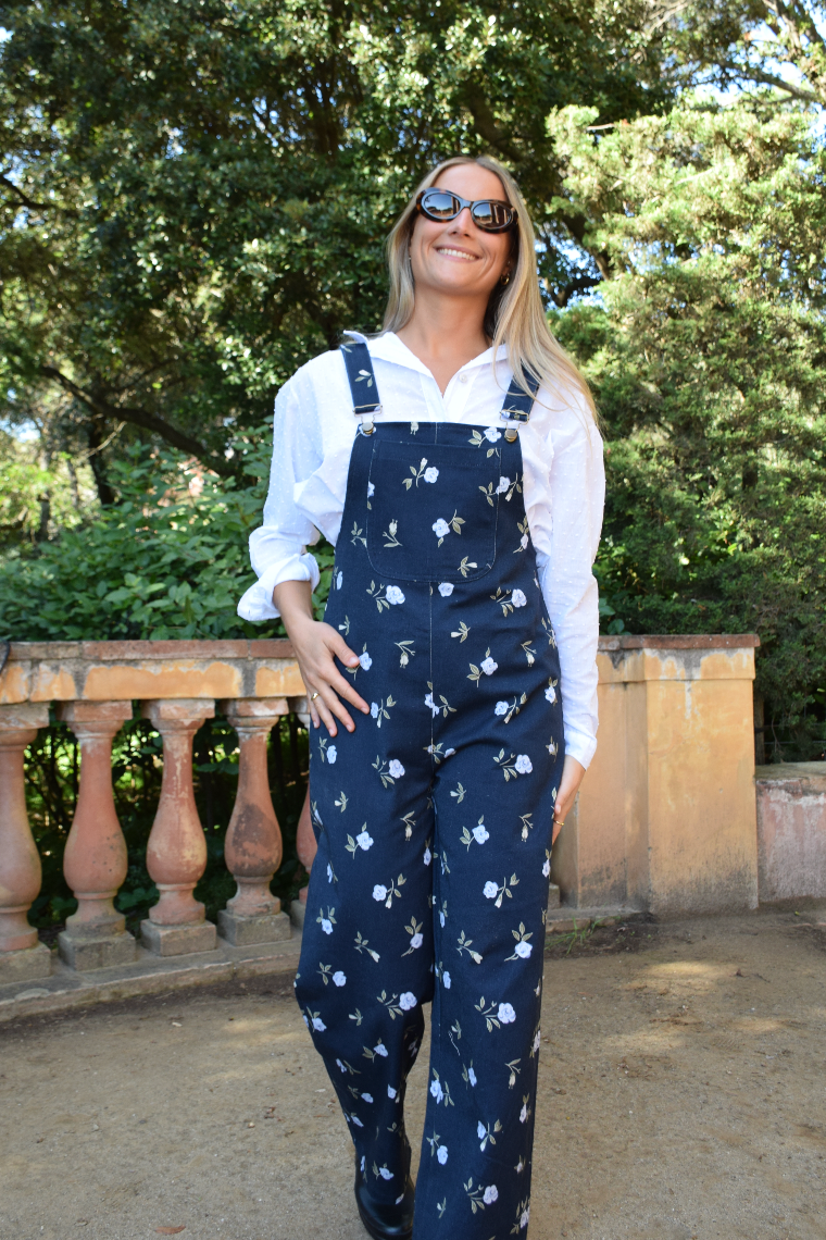 Salopette Nina Fleurs Marine