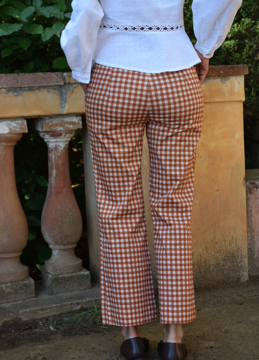 Ares Vichy Terracotta Trousers
