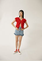 Top de crochet Palma - Rojo