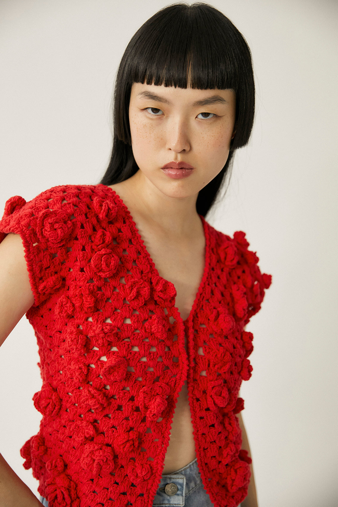 Top de crochet Palma - Rojo