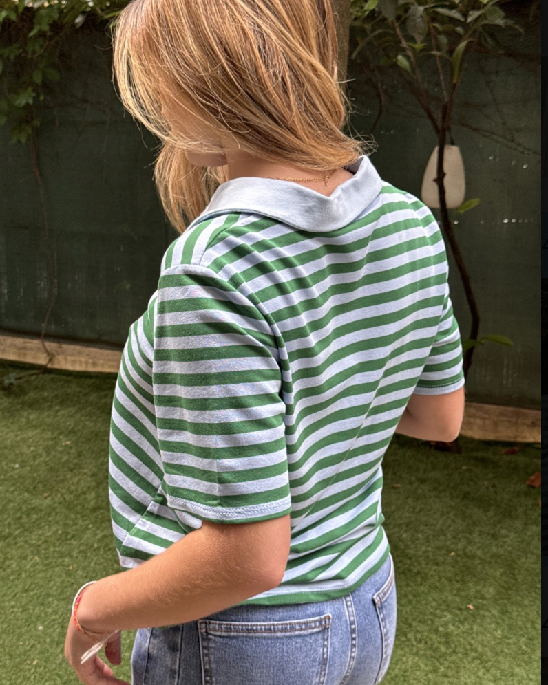 Short-sleeved Tom Polo Shirt - Green/Blue