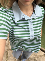 Short-sleeved Tom Polo Shirt - Green/Blue