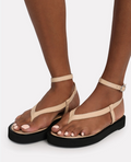 Cece Grained Leather Sand Shoes