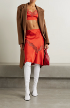 Lace Slip Skirt - Scarlet Red - Women