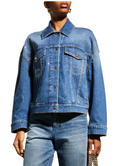 Eco Org Cracked Jacket - Ultramarine Blue Denim - Mujer