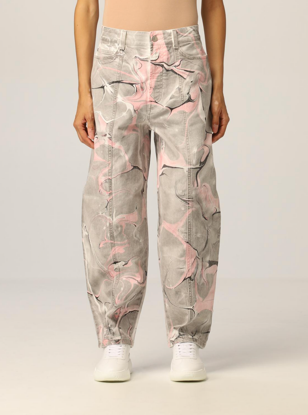 Ash Grey Marble Wash Trousers - Ash Grey Denim - Women